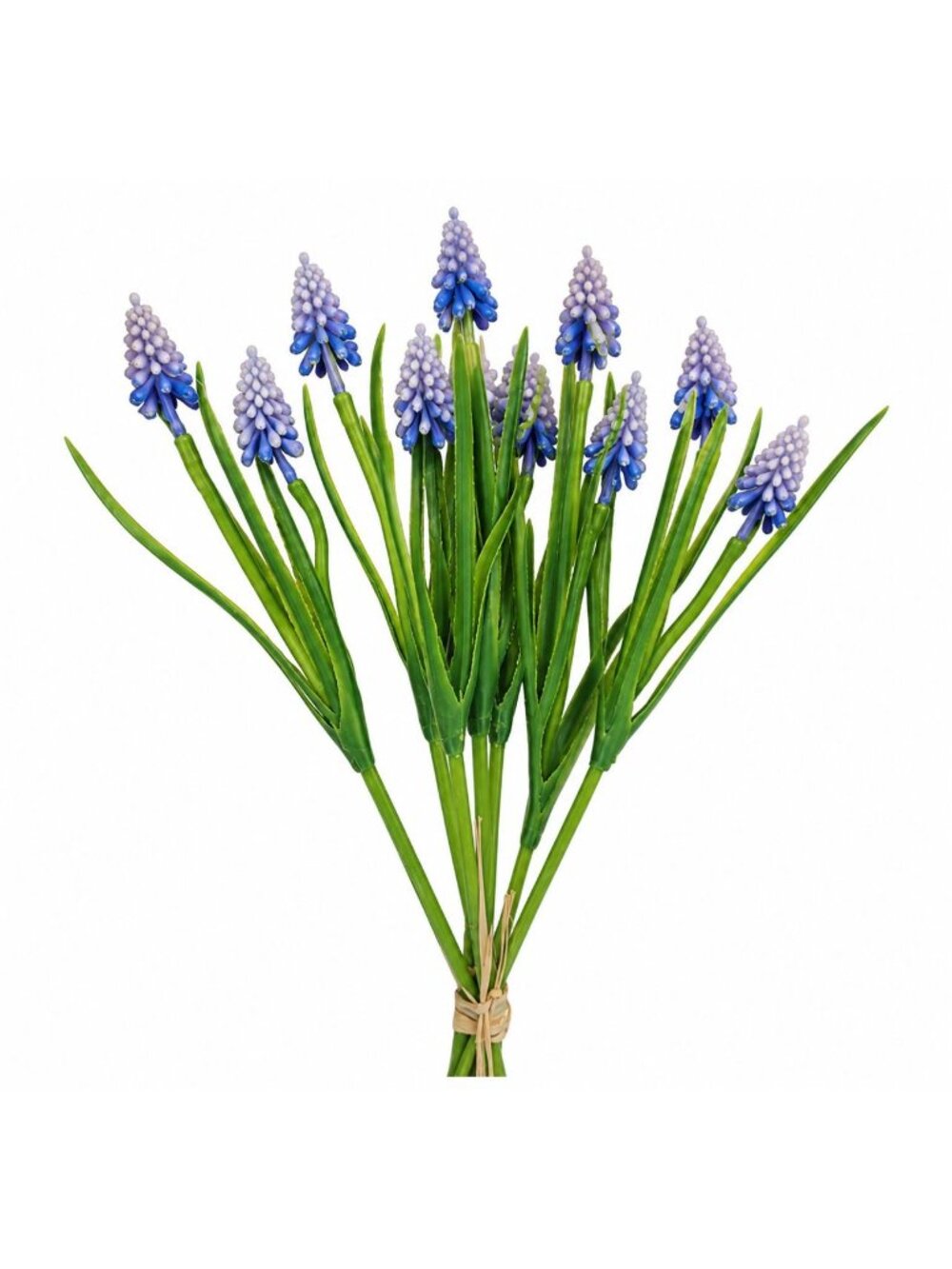 Periwinkle Blue Purple Artificial Muscari Grape Hyacinth Bush 13 Inch Real Touch